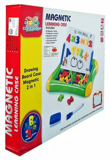 Mainan Edukasi Magnetic Learning Case Drawing Board 2 in 1