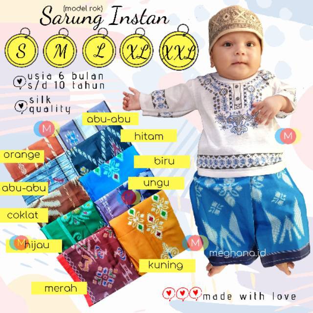 [VIA COD] PROMO Sarung Instan Anak Model Rok USIA 6 BULAN - 1 TAHUN alexa