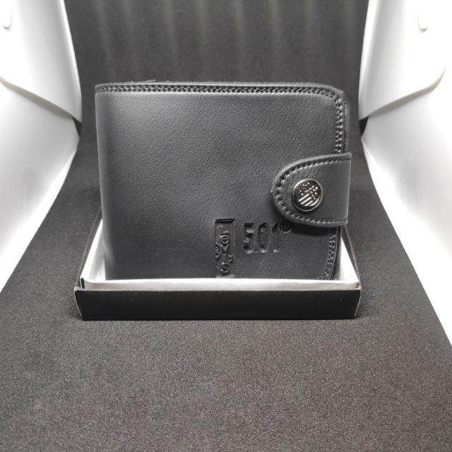 [COD] Dompet pria kulit sintetis model kancing - men's wallet-Hitam