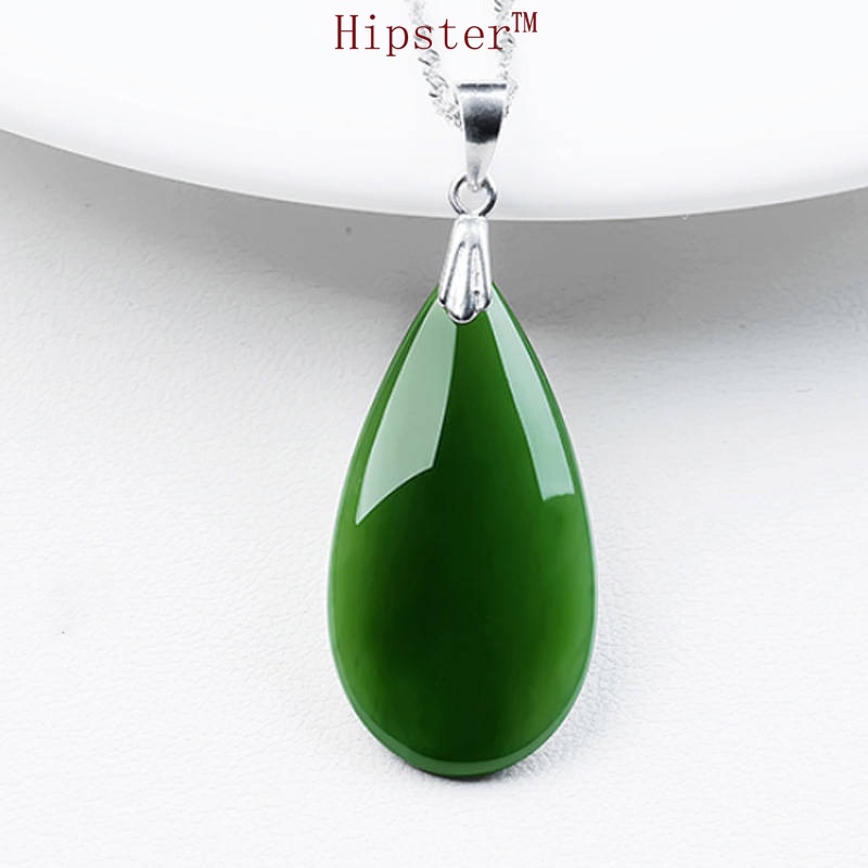 Retro Hot Sale Fashion Natural Emerald Temperament Clavicle Chain