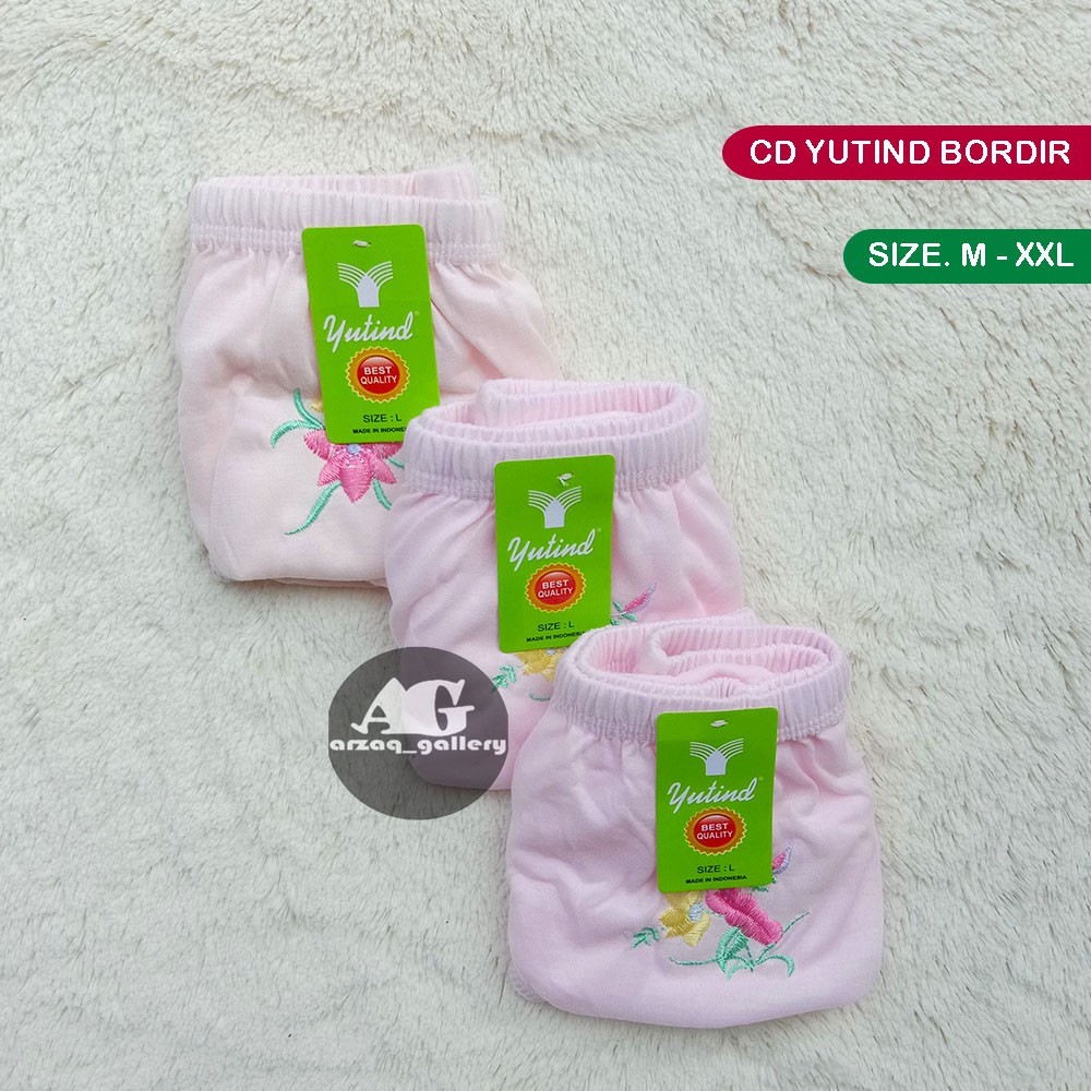 [ 12 pc ] CD Yutind BORDIR | Celana Dalam Wanita Motif Bordir / Celana Dalam Jumbo / Cd Wanita / Celana Dalam Katun