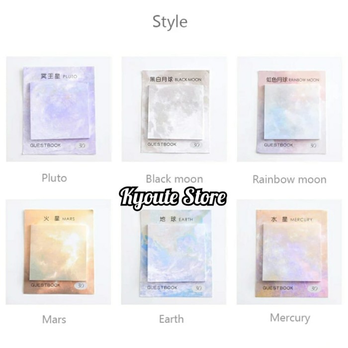 

kertas- sticky notes post it notes persegi rainbow moon earth color - earth -kertas.