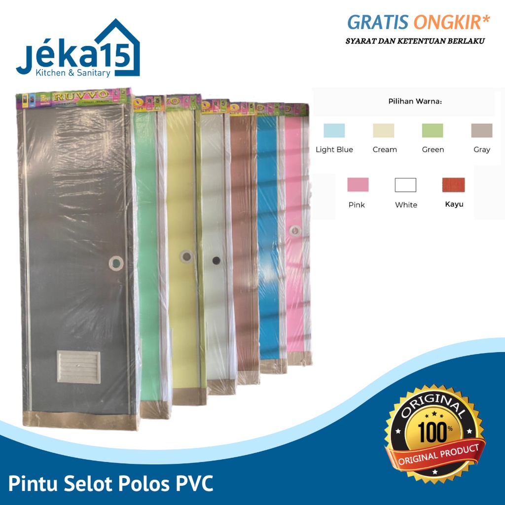 PINTU SELOT PVC POLOS / PINTU KAMAR MANDI MURAH