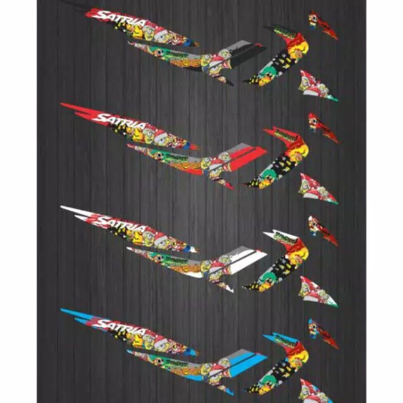 STRIPING VARIASI SATRIA FU BARONG TAHUN 2006-2012 MOTIF MINION ZOMBI