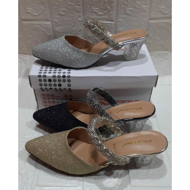 Sandal Import Purple hak Kaca