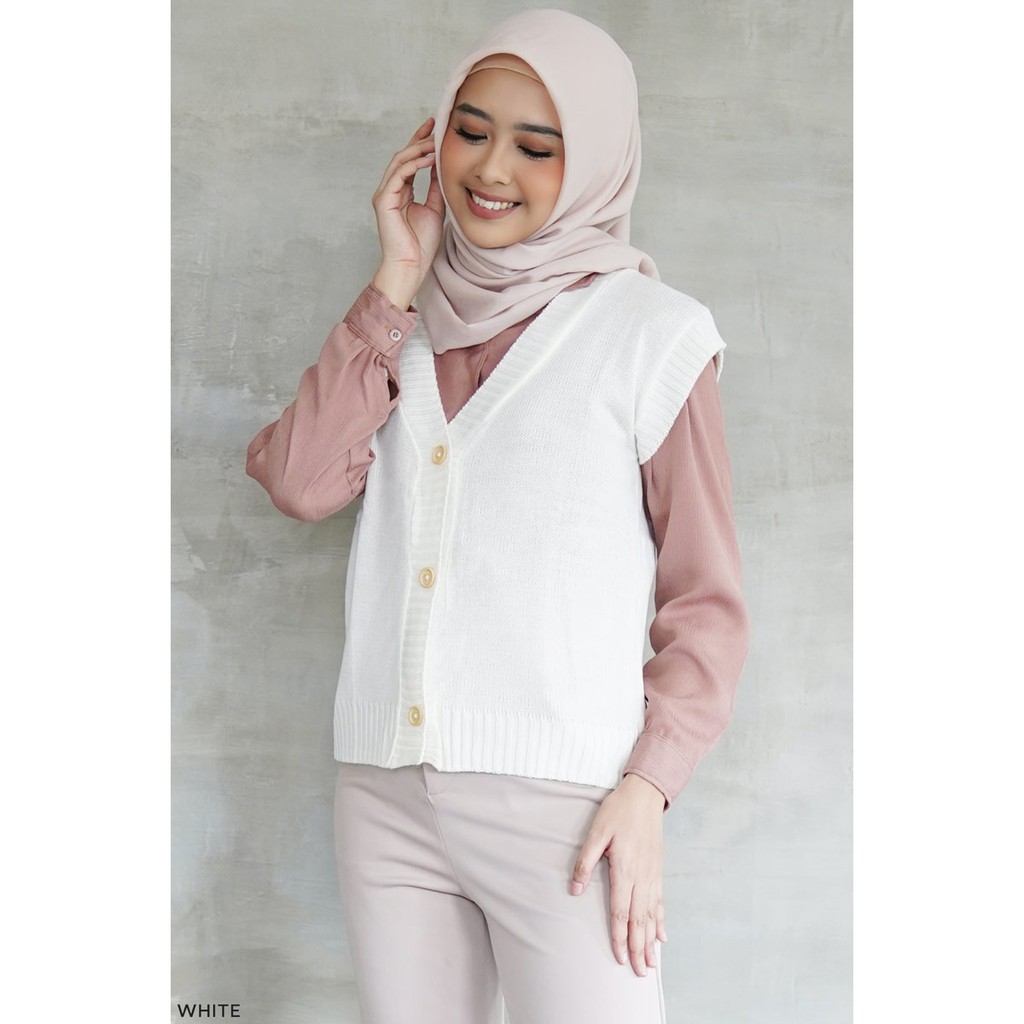 Button Knit Vest Atasan Wanita