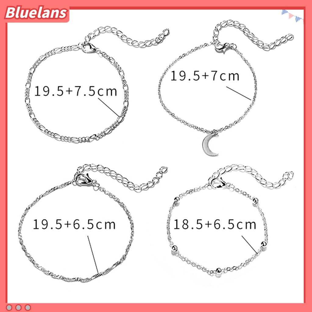 Gelang Kaki Desain Bulan Bahan Alloy Untuk Kencan