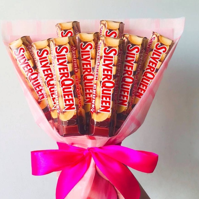 

Buket Coklat Silverqueen - Buket Coklat Mini - Kado Buket Coklat