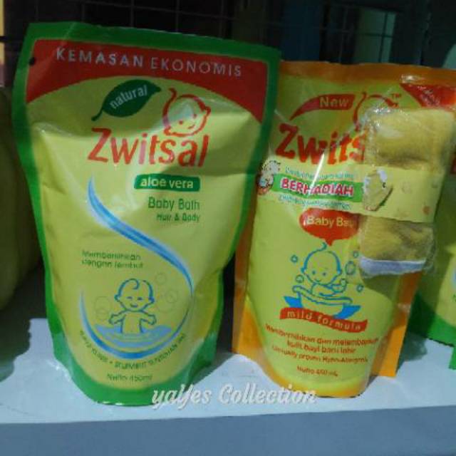 Zwitsal 450 ml refill baby bath hair and body sabun cair bayi aloe vera lidah buaya switsal