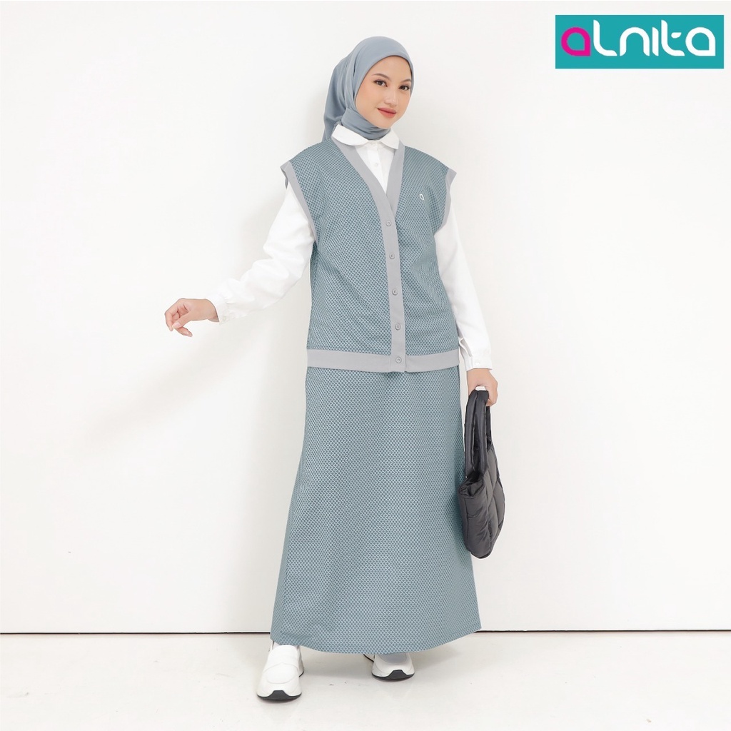 Alnita Rok Neva Bahan Hazel Bawahan Wanita Muslimah Kekinian Trendi by Alnita bisa COD