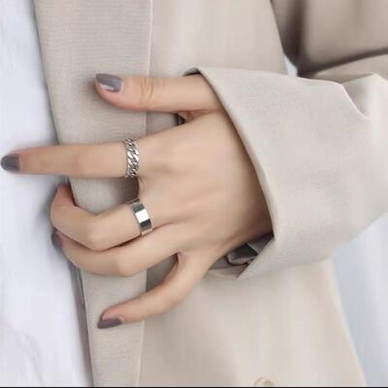 Magic789 3pcs Cincin Silver Simpel Gaya Korea Untuk Wanita