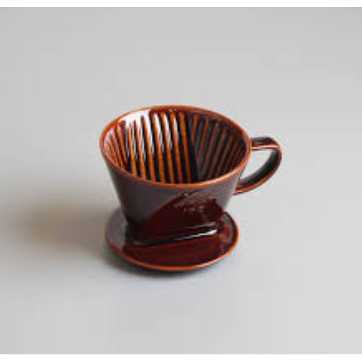 Ceramic Coffee Dripper 102 Flat Bottom / V60 Brown and Red Ceramic Coffee Dripper 102 Saringan Kopi