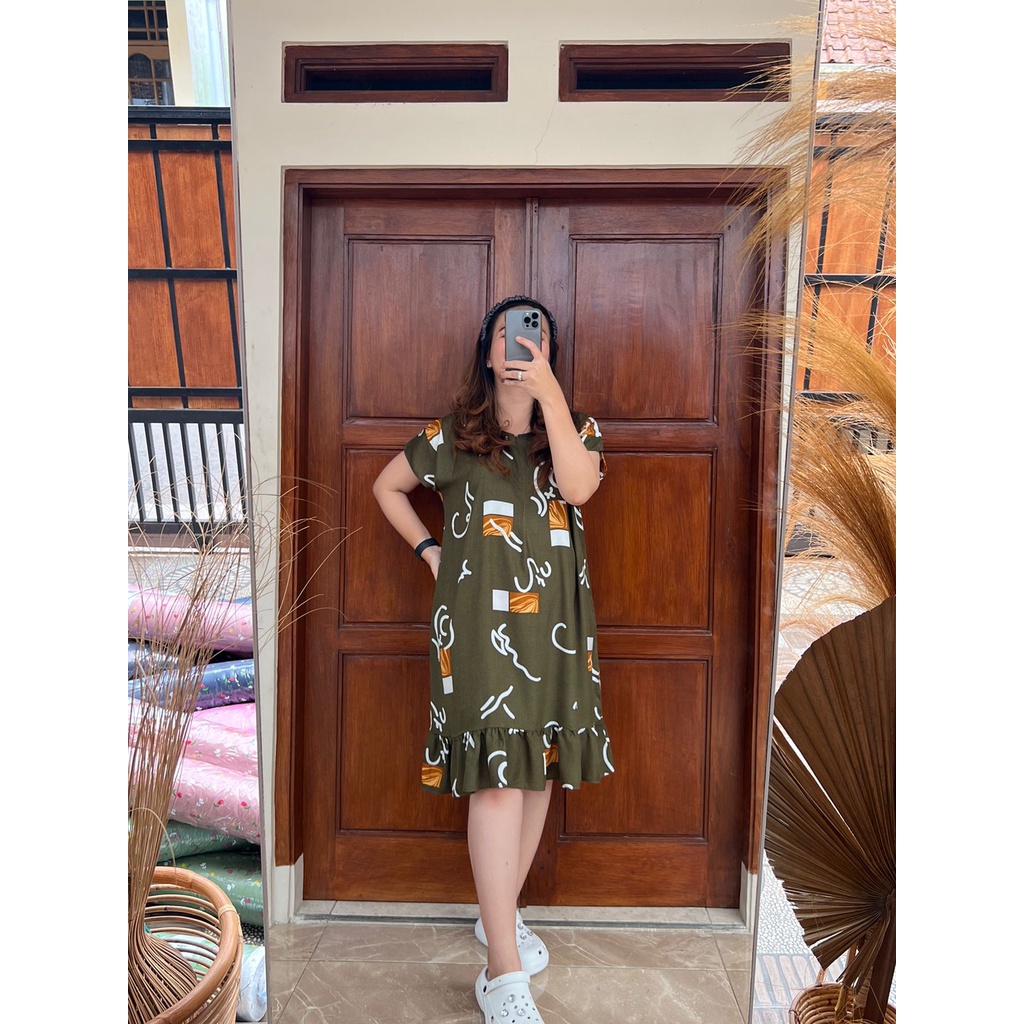 Daster Viral | Daster Ruffle Rayon | Daster Kekinian-4