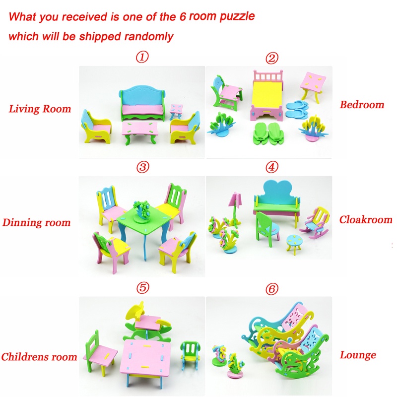 Mainan Puzzle 3D Handmade DIY Bahan EVA Untuk Anak Bermain Peran