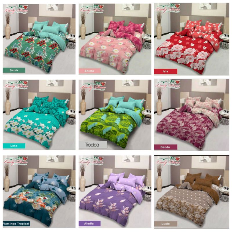 Sprei LADY ROSE Queen B2 160x200 Motif Bunga