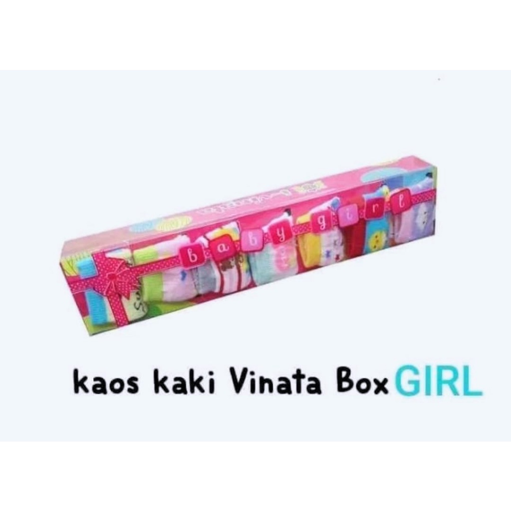 VINATA Kaos Kaki Bayi Vinata Box isi 7 pasang- kaos kaki bayi baru lahir -Baby Gift Box