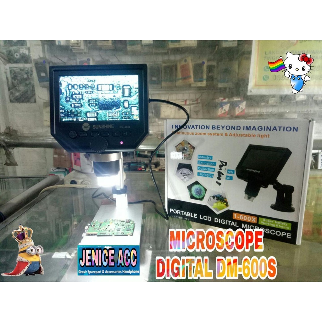SUNSHINE DIGITAL MICROSCOPE SUNSHINE LCD LAYAR 4.3 DM-600S CAMERA 600X