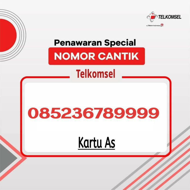nomor cantik telkomsel kartu As kwarted 678 9999