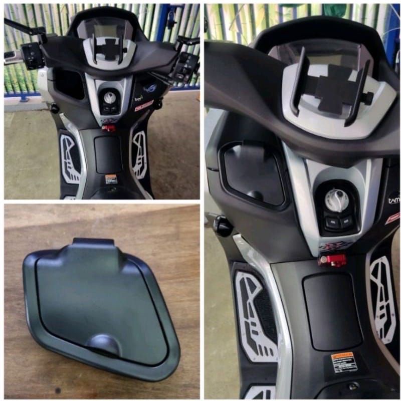 CONPARTMENT COVER TUTUP BODY DEPAN KIRI LACI DEPAN YAMAHA NMAX NEW 2020 2021 CARBON FULL HITAM