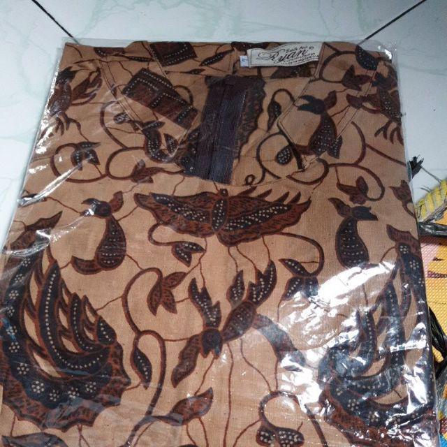 Batik Tunik Sogan Serut Bahan Katun Halus Atasan Wanita Batik Solo Pekalongan