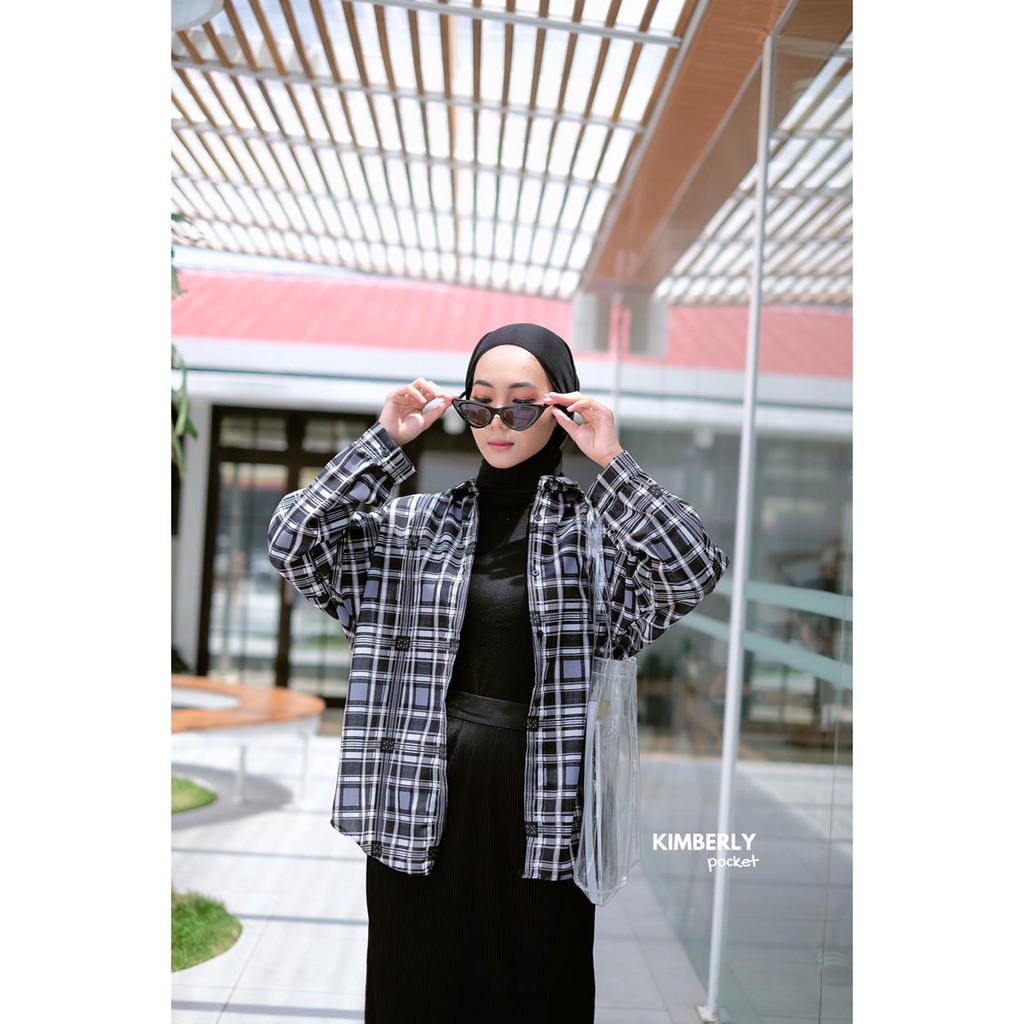 garmensolo || KEMEJA WANITA MODEL TARTAN CROP/ KEMEJA WANITA BAHAN WOLFIS / TUNIK JUMBO PREMIUM BLOUSE TARTAN LENGAN BALON MIZU KOREAN STYLE | KEMEJA FLANEL WANITA NUMMA-4