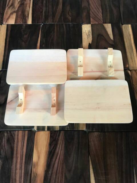 Talenan Kayu 24X15cm Kotak Kaki Kayu Pinus Halus