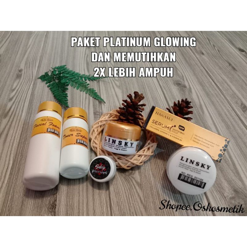 PAKET PLATINUM ISI 6 LINSKY GLOWING SERUM HANASUI ORIGINAL