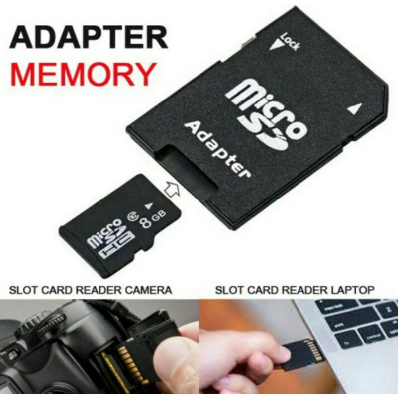 ADAPTER MEMORY MICRO SD CARD KAMERA SLOT CARD READER LAPTOP