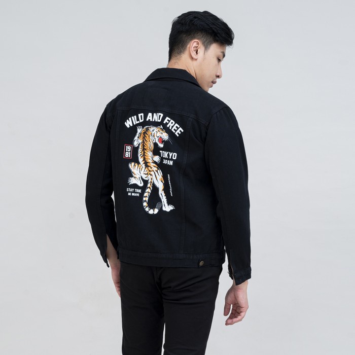 houseofcuff jaket jeans denim hitam tebal pria unisex tokyo