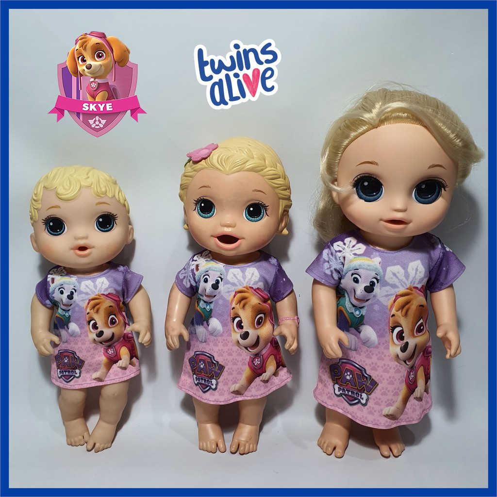 READY  Baju Boneka Baby Alive Animator MellChan Dress Paw Patrol Skye Everest