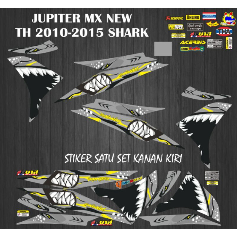 STIKER, STRIPING DECAL VARIASI JUPITER MX NEW TAHUN 2010-2015 SHARK