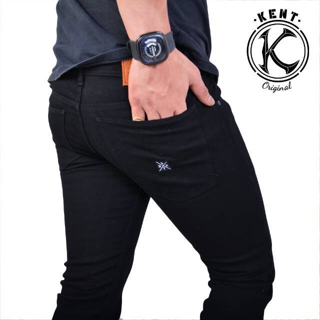 KENT Celana Jeans Panjang Pria Cowok Remaja Distro Original Bahan Melar Straight Jeans Slim Fit 32