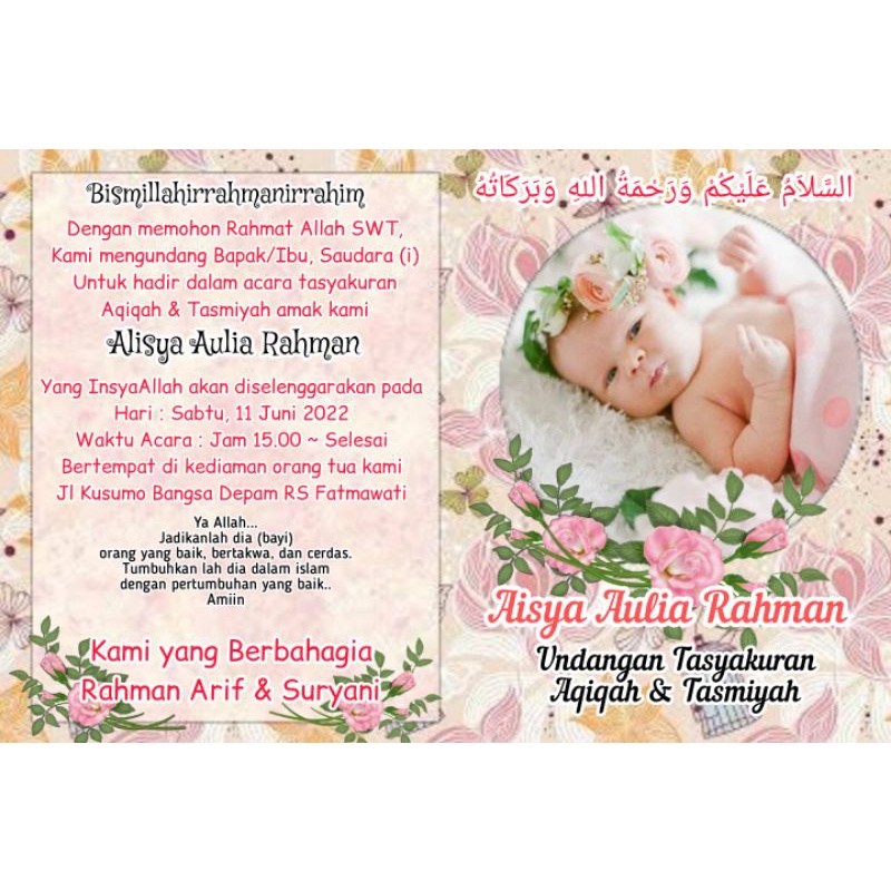 undangan aqiqah bentuk file foto