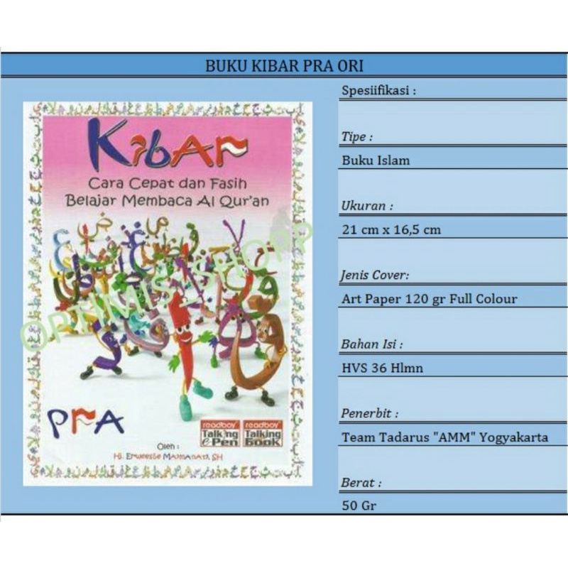Buku Kibar Pra Original hitam putih kecil