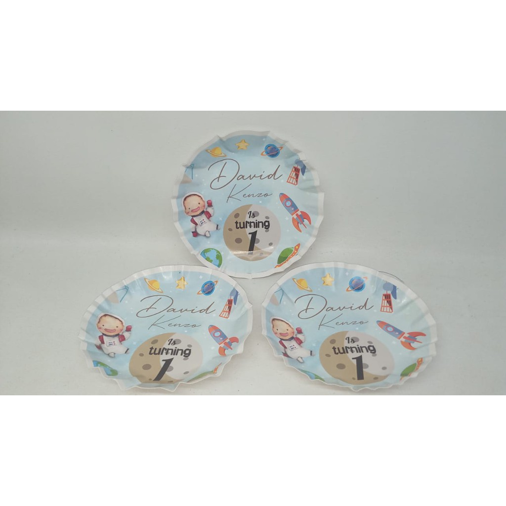 Jual Piring Kertas Galaxy Paper Plate Galaxy Piring Kue Space Piring Custom Astronot