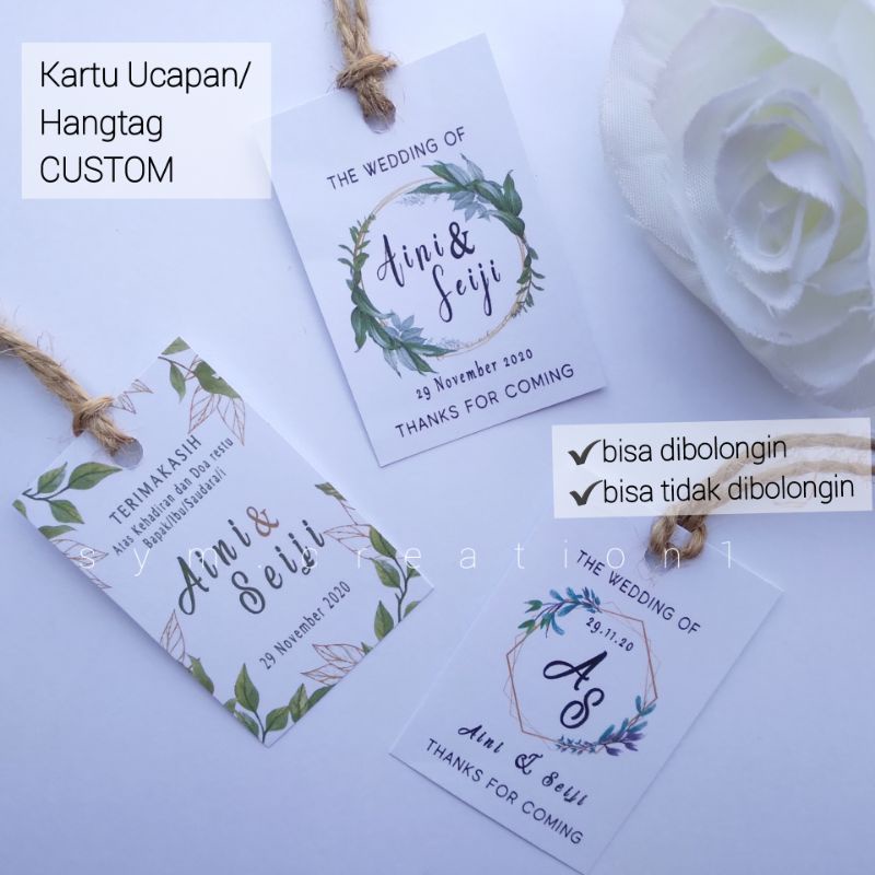 

(50pcs) Hangtag Custom Part 2 / Hangtag Souvenir Pernikahan | Hangtag Olshop/Hampers