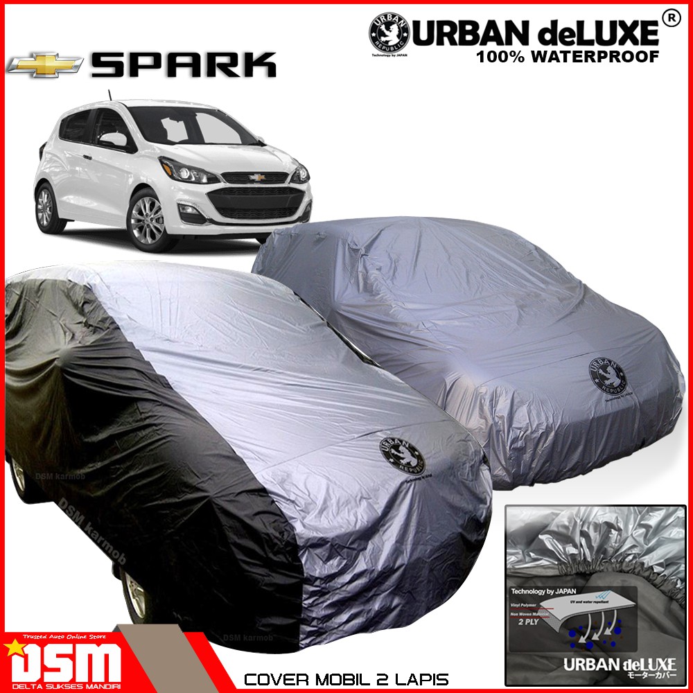 Urban Deluxe Cover Mobil 2 Lapis Chevrolet Spark / 100% Waterproof Dan Anti Gores