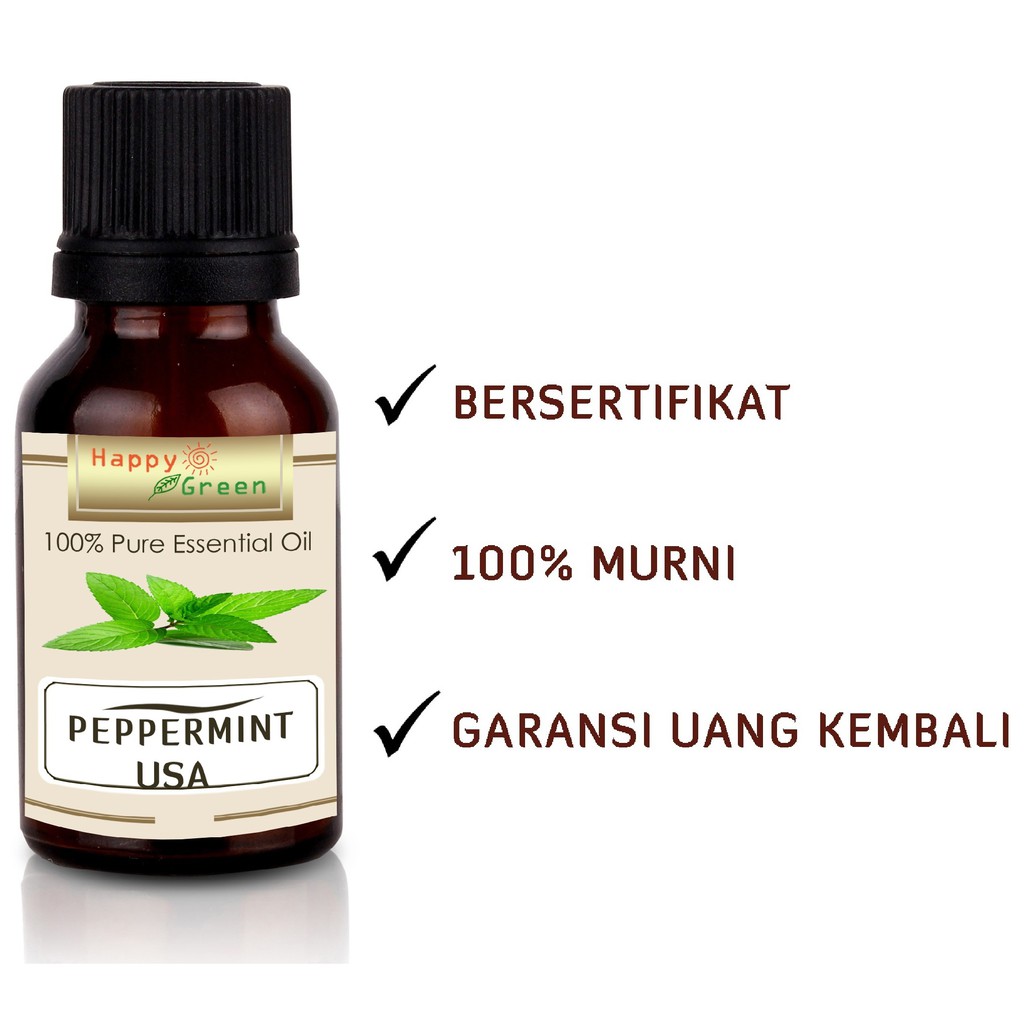 Happy Green USA Peppermint Essential Oil - Minyak Peppermint Origin USA