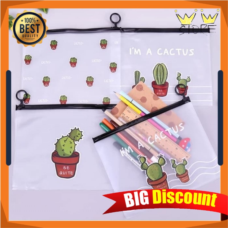

H16 TEMPAT PENSIL KARAKTER TEPAK KOTAK PENSIL ALAT TULIS A5 PENCIL CASE KOSMETIK IMPORT BENING