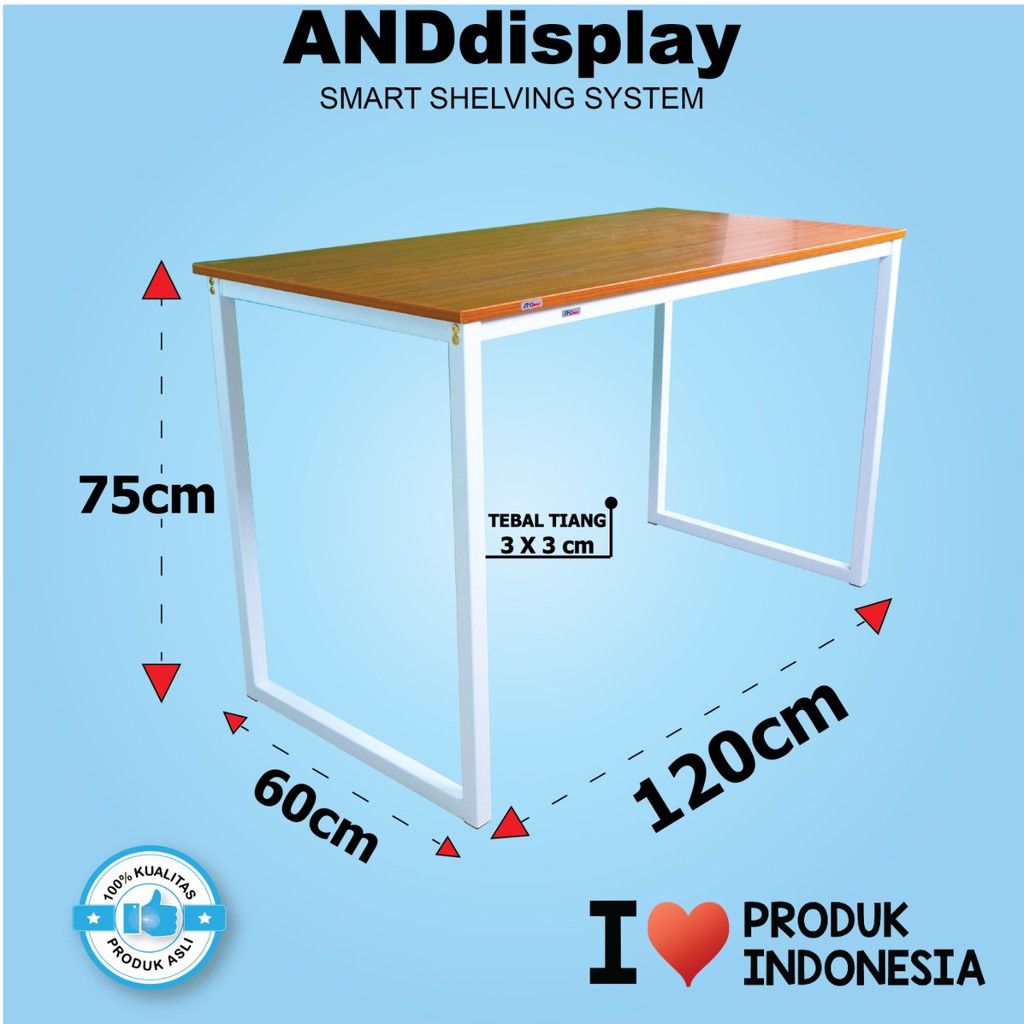 MEJA MAKAN BESTA 120x60 CM MEJA BELAJAR - MEJA KERJA ANDDISPLAY