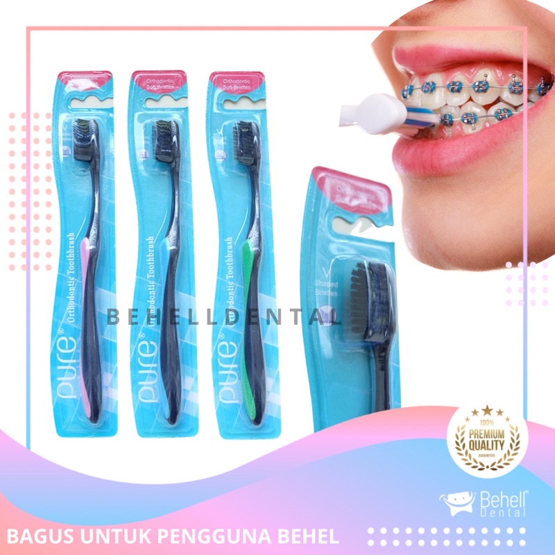 ORI SIKAT GIGI BEHEL PUREE - Tooth Brush Kawat Dental Ortho - Toothbrush Penghilang Plak Bau Mulut BEHELLDENTAL ORIGINAL sikat gigi behel mirip Dr smith Dr.smith