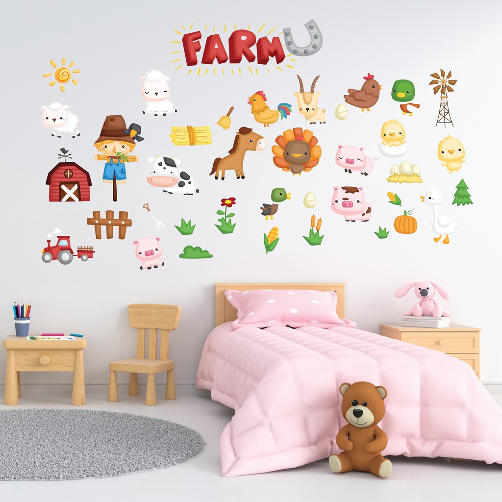 #42 Free Sticker Lampu Sticker Kamar Anak Tema Animal Wall sticker termurah stiker hewan/stiker anak/ stiker dinding