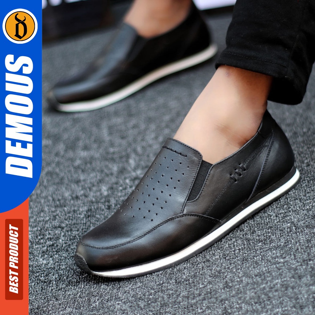 DEMOUS Broli - Sepatu Sneakers Pria Casual Kulit Asli