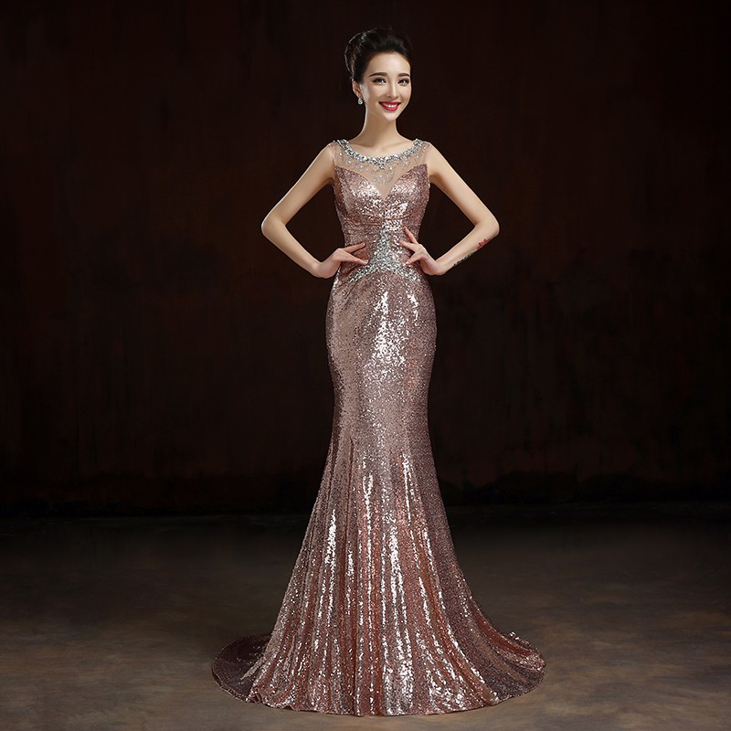 Gaun Pesta 1903010 Peach Gold Party Dress