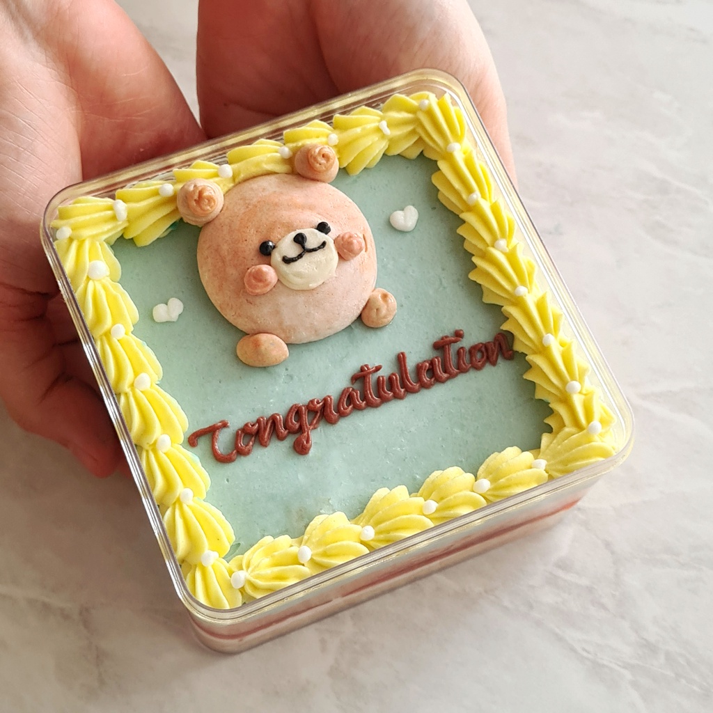 

Korean dessert box / Cake box brown teddy