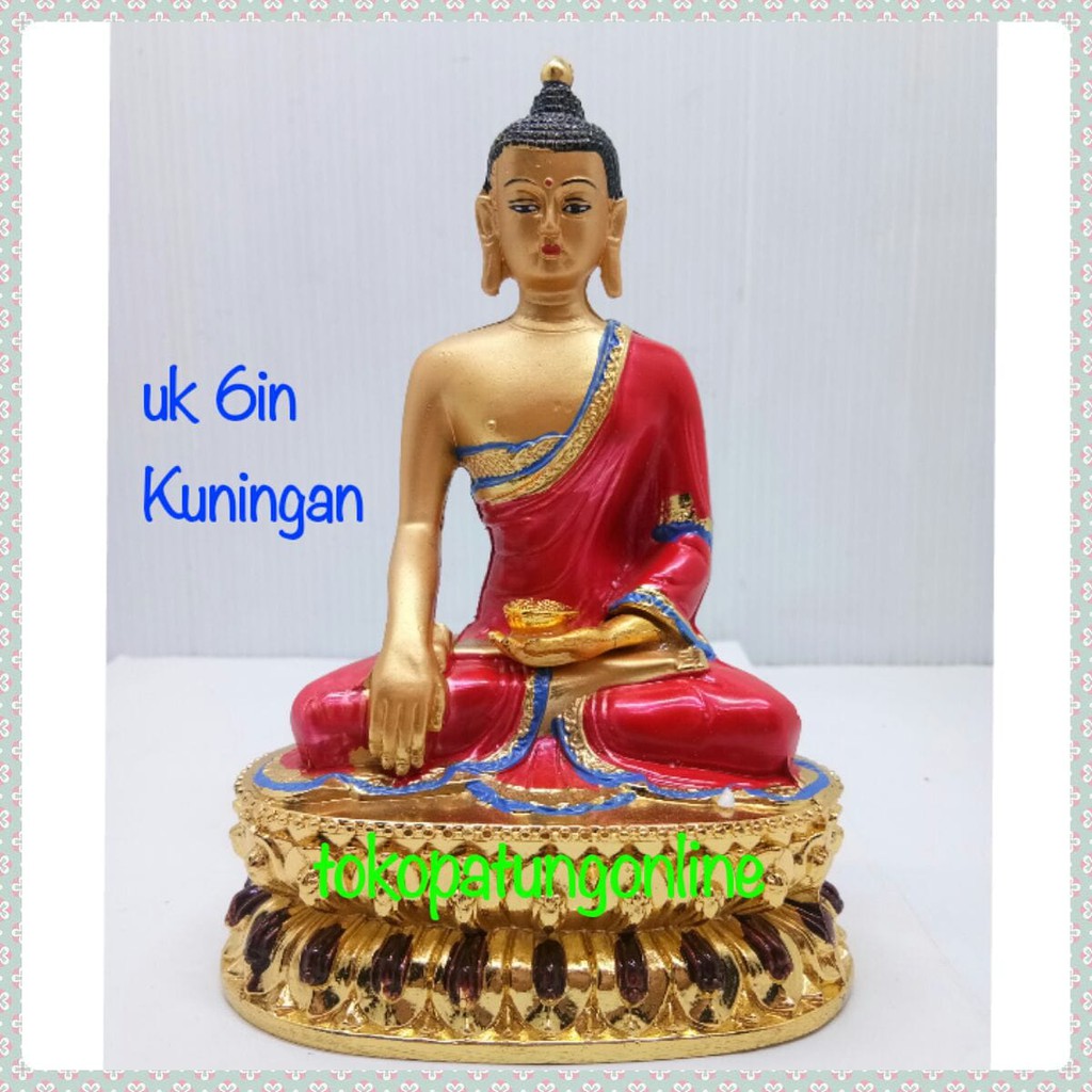 Patung Buddha Sakyamuni Kuningan Uk 6 in