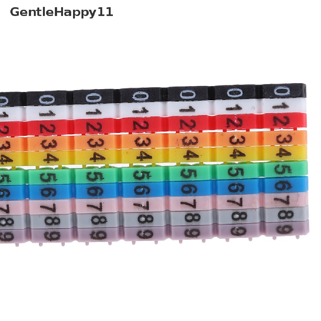 Gentlehappy 100Pcs/lot Label Mark RJ45 CAT5/CAT6 Warna Tahan Air Stiker Kabel Angka