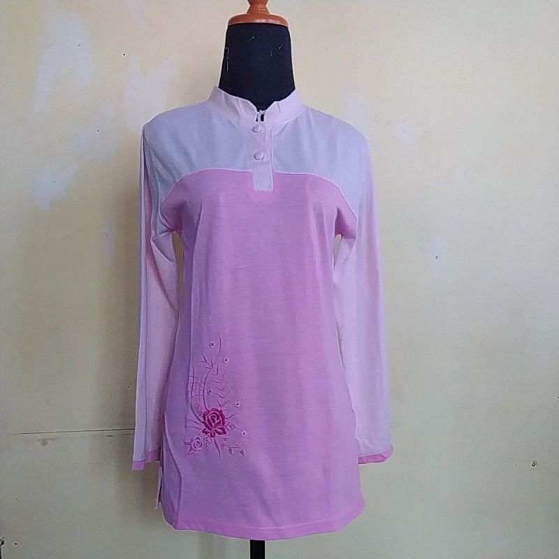 kaos muslim pink panjang babby pink pink fanta
