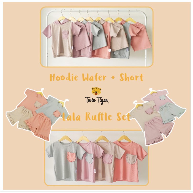 Twin Tiger Hoodie / Lala Wafer Set 0-5 Tahun Setelan Anak Kekinian Lucu Murah CBKS