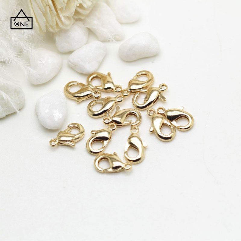 COD❤10 Pcs/Set Gesper Lobster Stainless Steel Diy Kalung Gelang Kait Rantai Konektor PembuatanA one